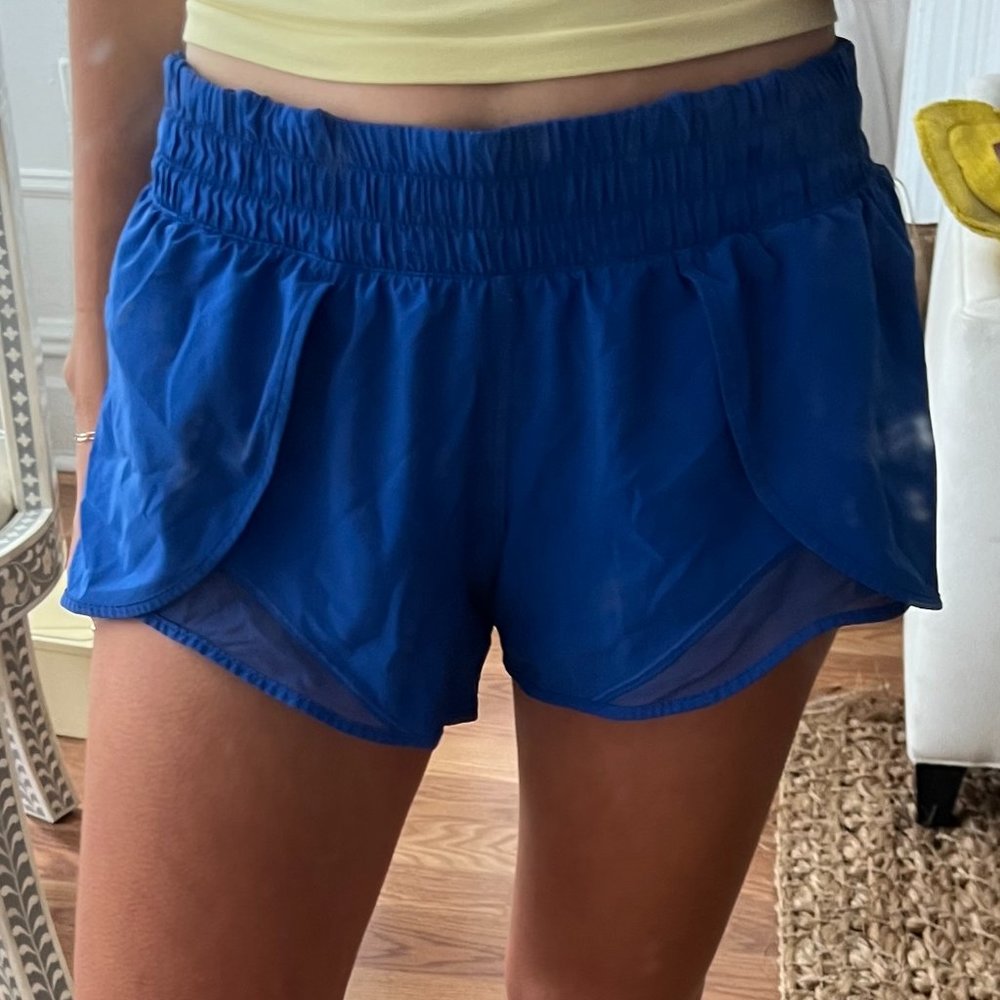 Lulu Lemon cobalt blue running shorts
